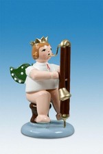 Engelmusikant Engel sitzend mit Kontrafagott ohne  Krone Höhe ca 6 cm NEU Holz