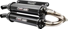 Trinity Stage 5 Dual Slip-On Mufflers Cerakote Black Polaris RZR Pro XP