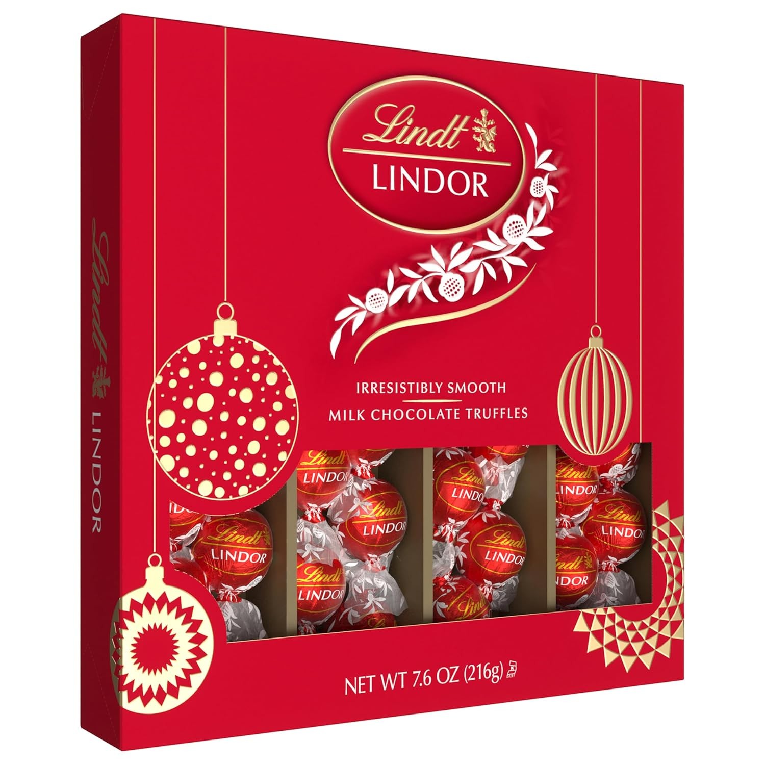 Holiday LINDOR Milk Modern Gift Box, Assorted Chocolate 7.6 Ounce (Pack of 1)