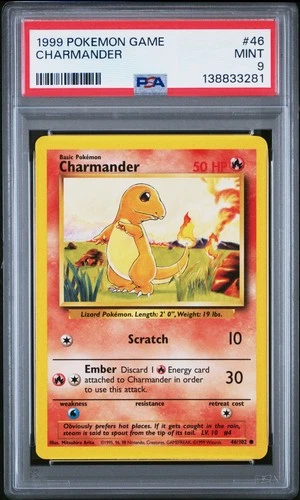 1999 POKEMON GAME BASE SET UNLIMITED 46 CHARMANDER PSA 9 MINT