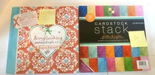 Deluxe Scrapbooking Simple 1 2 3 & DCWV Glitter Bright  Cardstock Stack