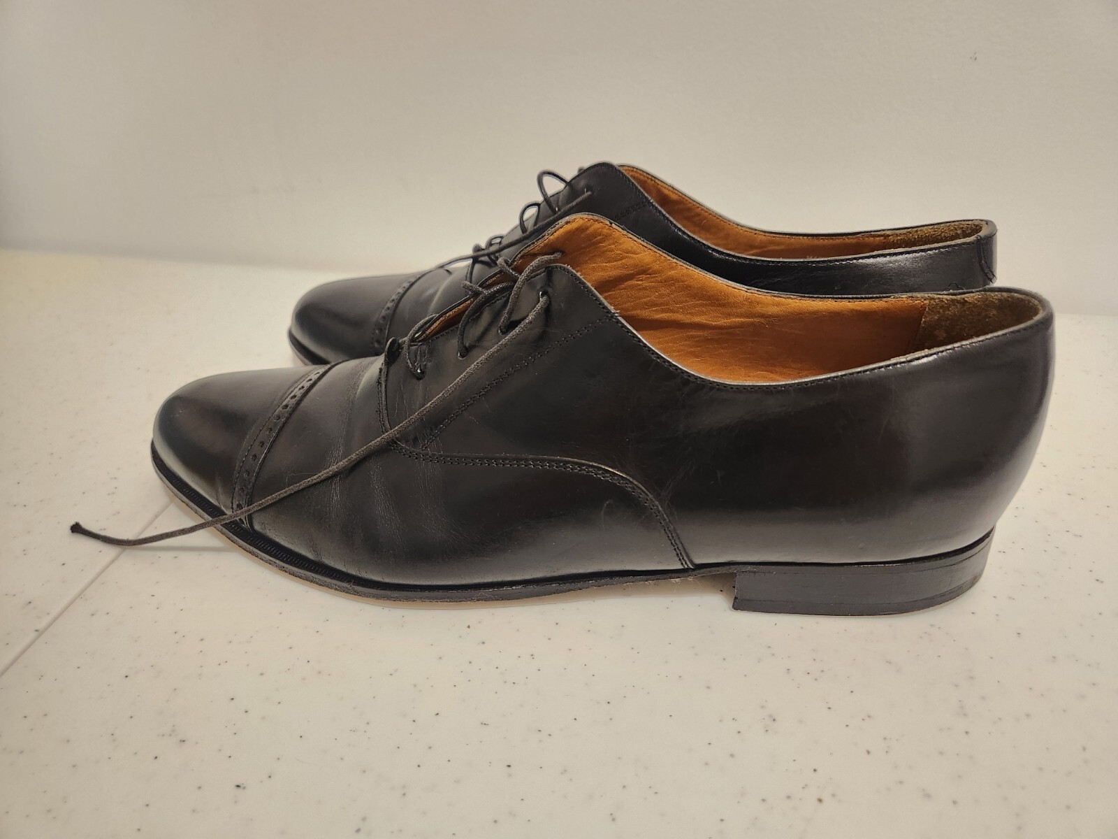 SAOLA Suola in pelle nera fiorentina bostoniana taglia 13 made in Italy