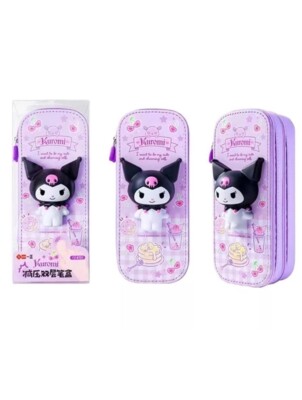 Sanrio Character Kuromi 2 Layers 3D Squishy Pencil Case Stress Relief