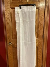 sheer window curtain Panel With Rod Pocket. By Croscill.   White. 65 Long X 57