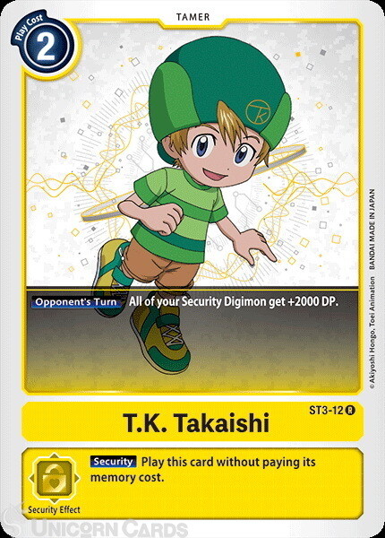 ST3-12 T.K. Takaishi Rare Mint Digimon Card