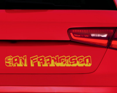 San Francisco Aufkleber Schriftzug Stadtaufkleber  11 Farben 2 Größen