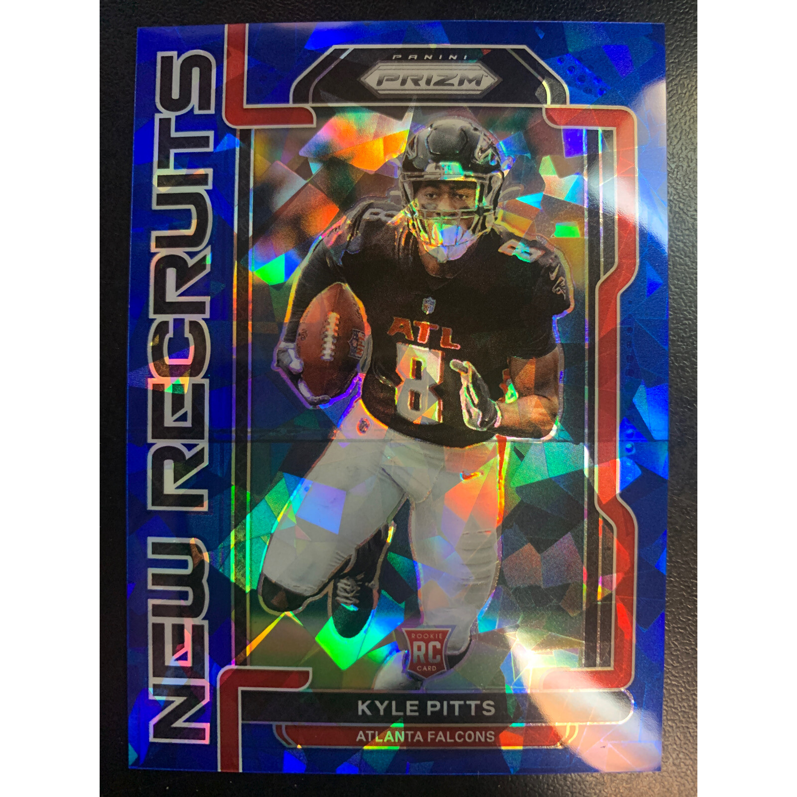 2021 Kyle Pitts R/C Panini Prizm Blue Cracked Ice 54/99 No. NR-10