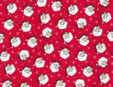 FAT QUARTER SANTAS SNOWFLAKES GLITTER CHRISTMAS COTTON FABRIC KRIS KRINGLE