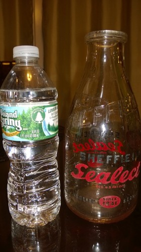 1942 RARE VINTAGE EMBOSSED SHEFFIELD 1 QUART MILK BOTTLE "SEALECT" - Picture 3 of 8