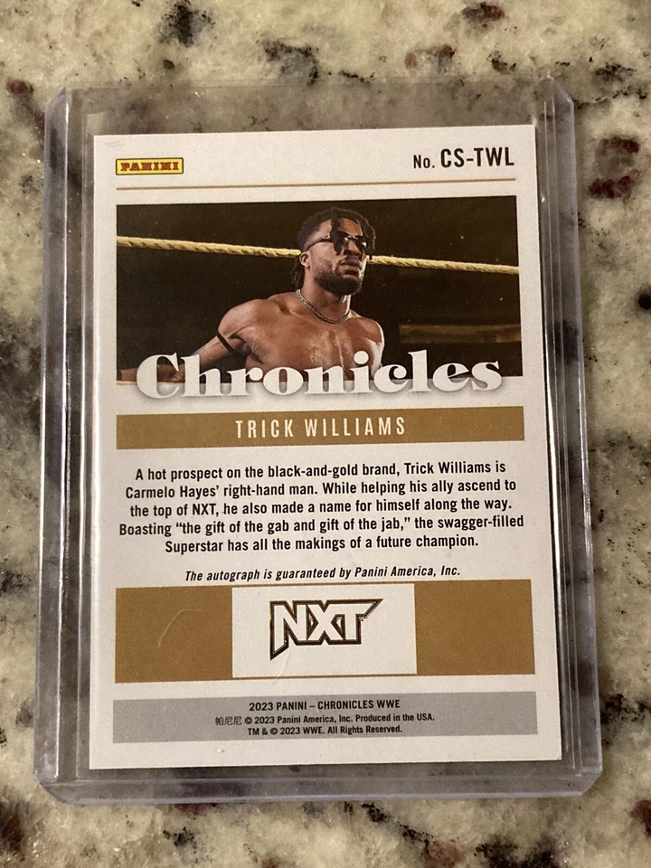 2023 Panini WWE Chronicles Trick Williams Signatures Purple Parallel Auto 48/49 - Image 2 of 2