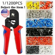 1200PCS Cord Pin End Bootlace Ferrule Cable Terminals Set Crimp Wire Connectors