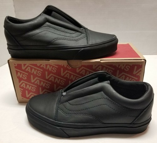Vans Old Skool Laceless Leather Black 