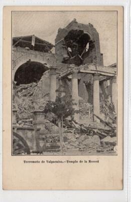 ERDBEBENSCHÄDEN, VALPARAISO: Chile Postkarte (C45704)