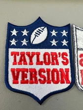 Taylors Version Tays Swifties Football 4x4 Embroidered Patch Adhesive Backing