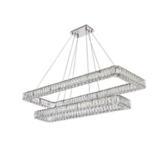 Crystal Chandelier Chrome Kitchen Island Dining Room LED Light Fixture 50"