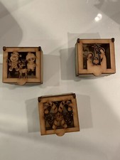 Cajas de madera de MDF de Navidad sin terminar (paquete de 12) tamaño 2,5 X 2,5 X 1,5
