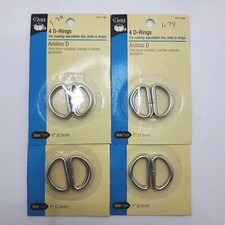 Lot Of 4 Pkgs Dritz 1" 2.5cm D-Rings Silvertone 4 Per Pkg 16 Total D-Rings 
