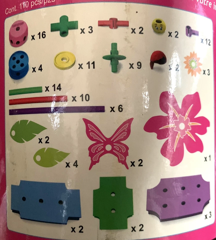 Juego de juguetes Superstructs Pinklets Fairy Garden Tinker modelo 0801 rosa 2008 Tinkertoy Foto 4 de 4