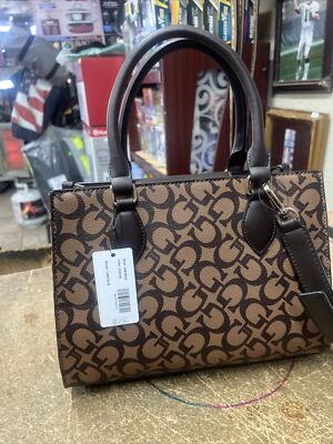 Guess Castalia Cocoa Medium Size Top Handle Crossbody Bag Purse