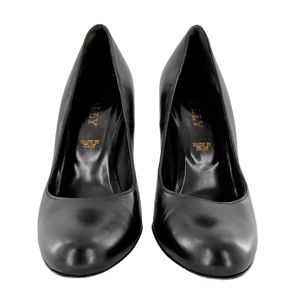 Zapatos de salón BALLY Italia cuero marrón oscuro punta redonda talla 8 38,5 carrera oficina Foto 3 de 4