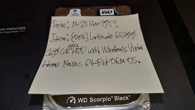 {Dell} Latitude E5500 160GB SATA HDD with Windows Vista Home Basic 64-Bit OEM OS