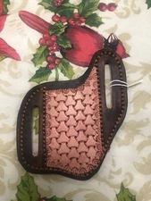 Handmade USA Pocket Knife Sheath Folding Blade  Pancake Leather