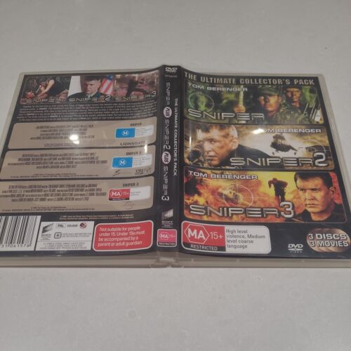 Sniper / Sniper 2 / Sniper 3 DVD (PAL, 2010, 3 Disc Set) Free Post - Foto 1 di 4