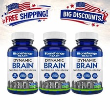 Dynamic Brain Supplement 60 Capsules  Memory Focus Clarity-Pack of 3