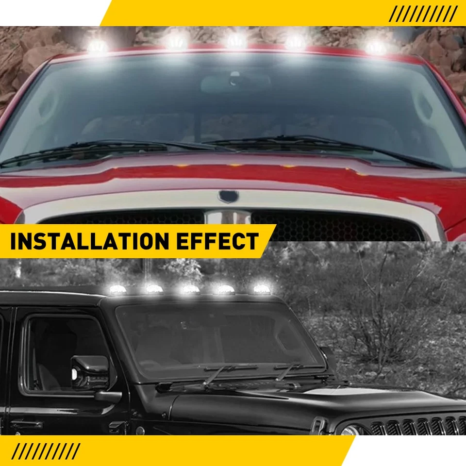 Carcasa de luz de circulación marcador de techo de cabina blanca para 03-18 Dodge Ram 1500 2500 3500 Foto 3 de 4