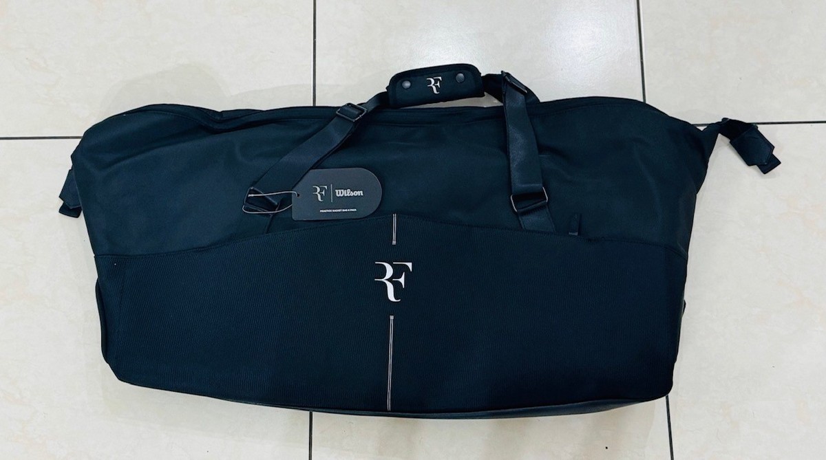 WILSON RF Tennis Practice Bag - Holds up to 6 Rackets Black for