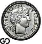1892 Barber Dime, Blast White Gem BU++ First Year Issue