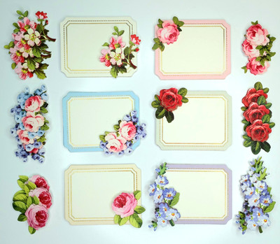 48 pc Anna Griffin Birthday Box Signature Cards & China Cabinet Floral Stickers