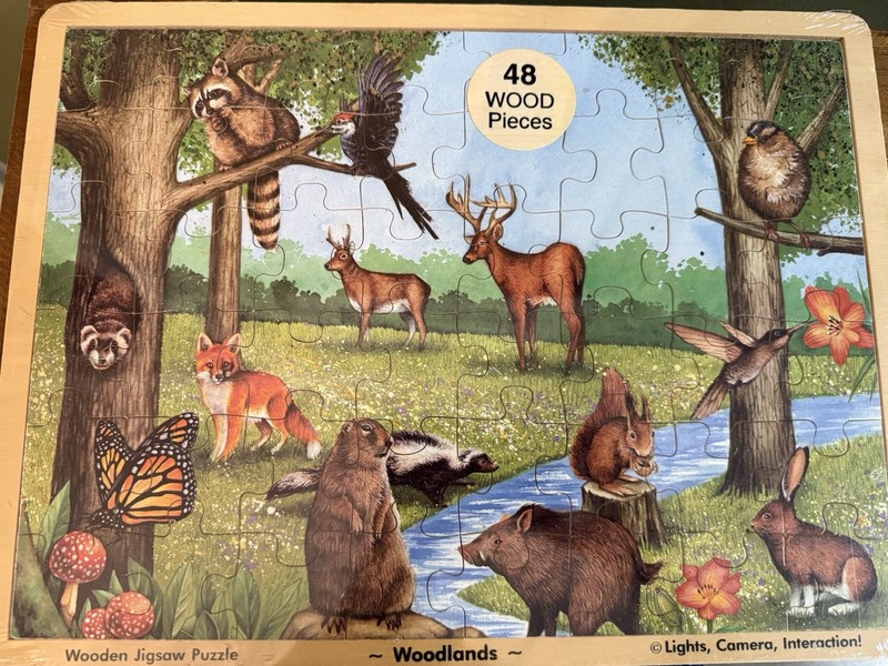 RETIRED Melissa and Doug Kids Woodlands Forest Animals Wood Puzzle NEW SEALED