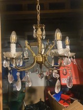 Vintage 5 Bulb Brass Chandelier lovely item
