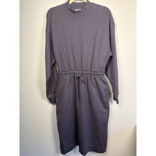 Uniqlo U Mock Neck Sweatshirt Heathered Purple Dress Cinched Waist | Size Small