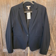 H&M Jacket Womens Size Medium Navy Blue One B...