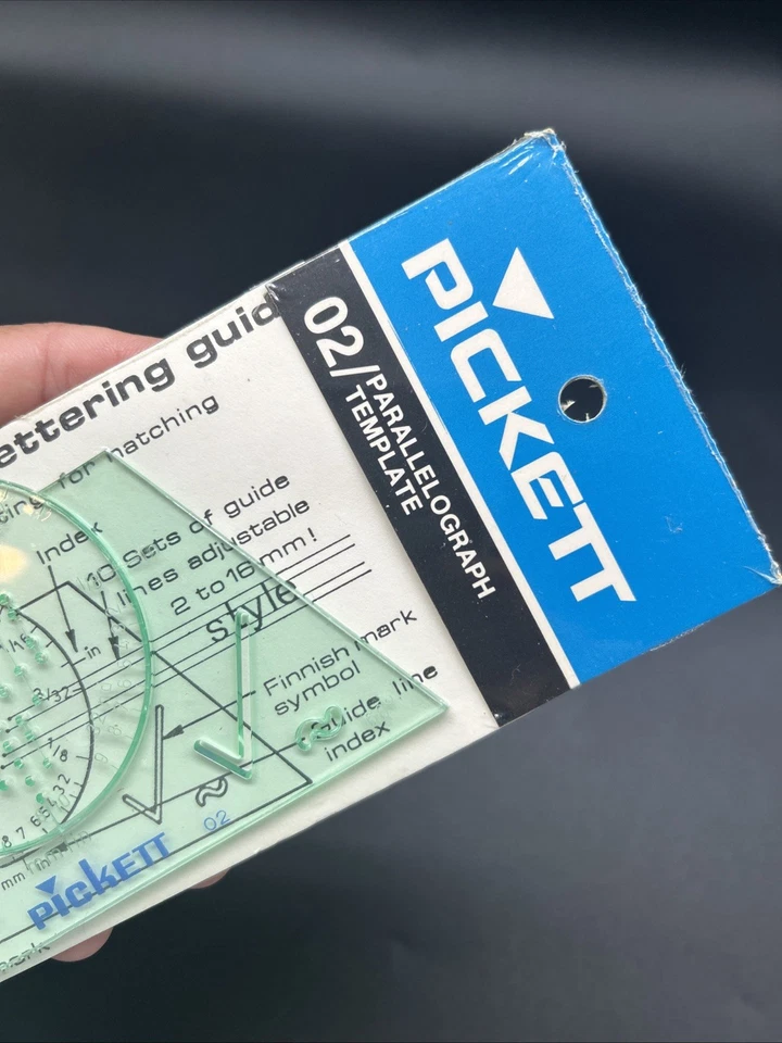 Vintage Pickett Template 02 Parallelograph Lettering Guide Drafting New  - Image 4 of 4