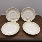 Homer Laughlin Restaurant Ware Saucer  Gold Filigree Stoneware USA Set Of 4 — photo 1