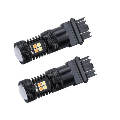 2* Switchback LED Glühbirnen Blinker Anti Hyper Flash Weiß Bernstein Zweifarbig