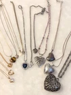 Lot of 14 Vintage and Fashion Costume Jewelry Heart Shape Pendant Necklaces
