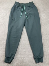 FIGS Jogger Scrub Pants Size L Zamora Technical Blue Tapered Drawstring Stretch