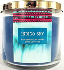 Bath Body Works Home INDIGO SKY 3-wick Scented Candle, Blue, 14.5 oz., NEW