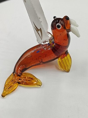 SeaWorld Orlando Sealion Walrus Glass Passholder Christmas Ornament Rare Find