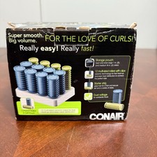 Conair 12 Multi-Sized Rollers Clips Storage Pouch For Smooth Bouncy Curls