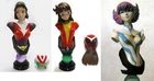 3 figurines Goldorak Grendizer bust figures Kirika Venusia Phenicia Maria