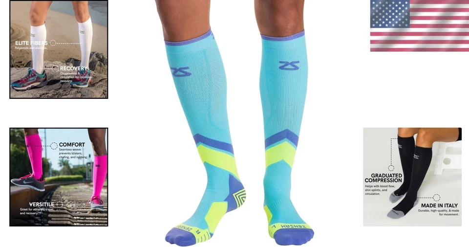 Italian-Made Tech+ Knee-High Running Socks - Enhance Performance & Circulation - Image 2 of 4