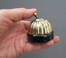 Vintage Black Ceramic & Brass Jelly Mould Light Switch Old Dolly Toggle