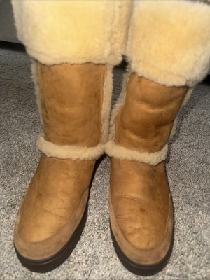 Ugg Boots Sundance II #5325 W8 Tan Suede Sheepskin Upper Pure Wool Lining