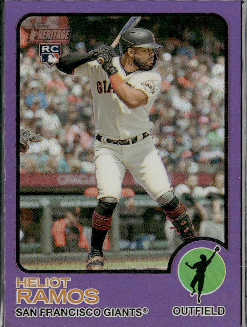 2022 Topps Heritage Heliot Ramos #643 RC Purple Parallel Giants Baseball