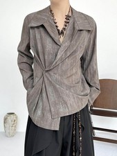 Korean-style Men's Fashion Long Sleeve Loose Shirt Casual Tops coat